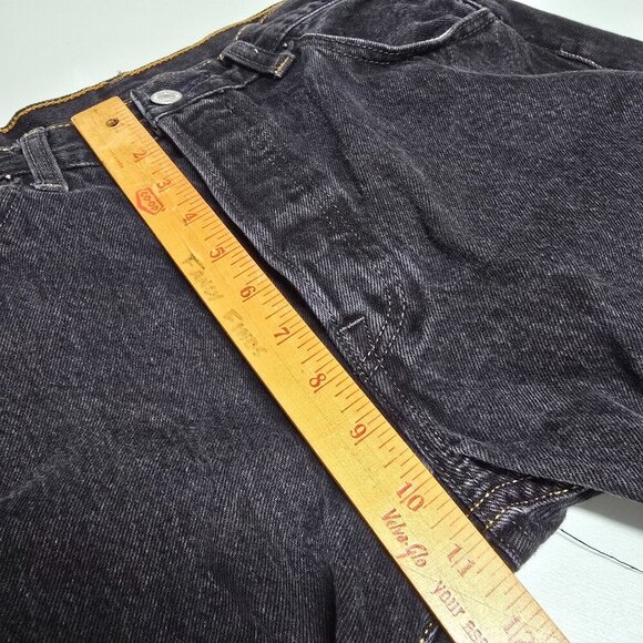 Levis 501‎ Jeans Mens 33x32 (Fits 30x30) Black Straight Button Fly Biker Denim - Picture 13 of 15